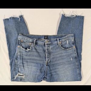 Gap Denim Cheeky Straight Women's Size 14/32 Blue Denim Button Fly Jeans